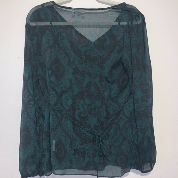 Vintage motherhood emerald green & black blouse - Picture 3 of 8